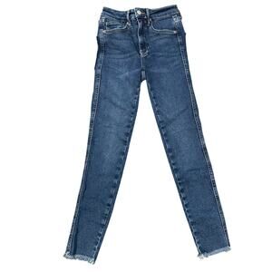 We The Free People Women's High-Rise Jegging Jeans Skinny Raw Edge Size 25 Blue